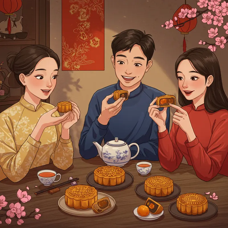 Sắc màu đa dạng của các loại nhân bánh trung thu truyền thống và hiện đại.