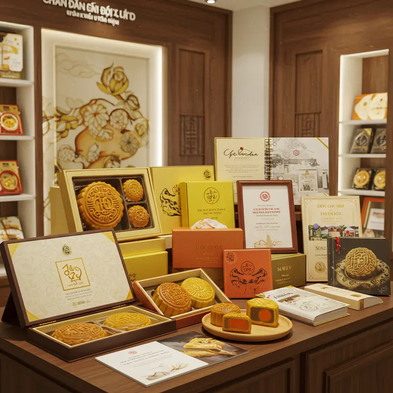 Doanh nghiệp trao đổi ý tưởng thiết kế logo bánh trung thu.