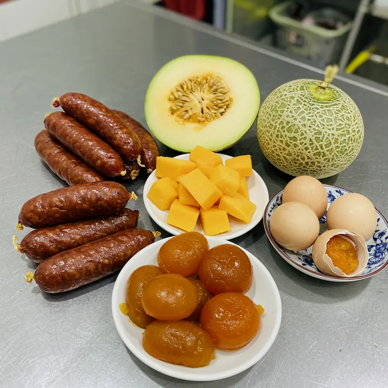 Nguyên liệu truyền thống làm nên nhân thập cẩm đặc sắc.