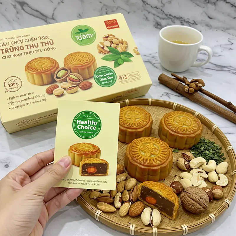 So sánh bánh Trung Thu truyền thống và loại tốt cho người tiểu đường.