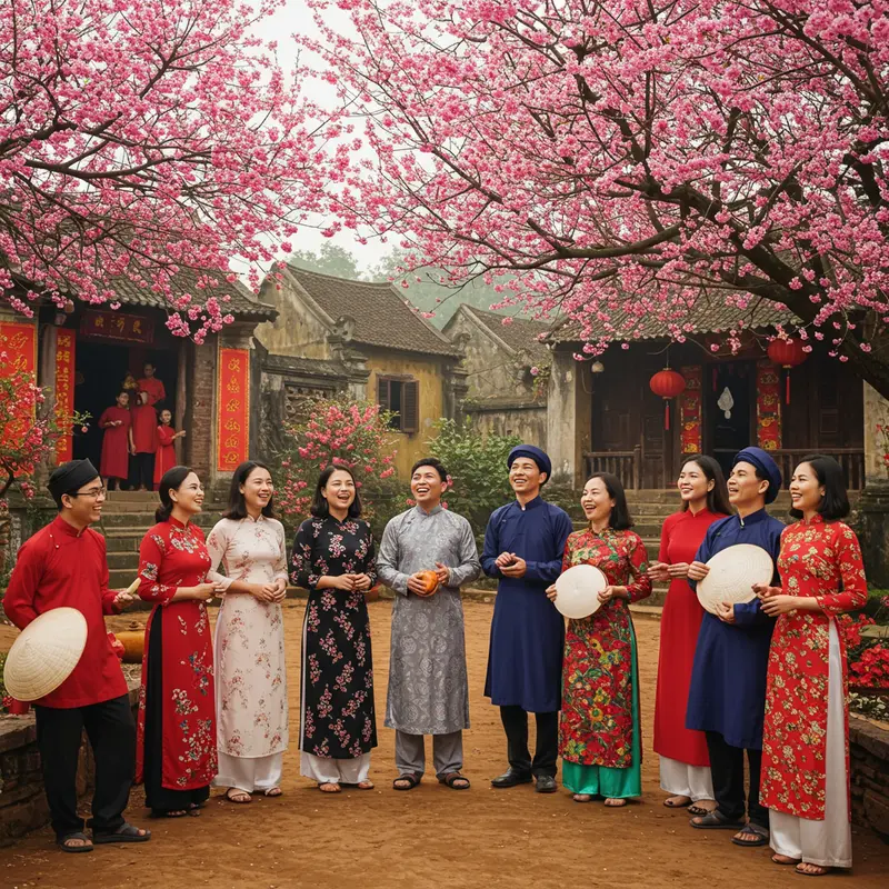 Dân ca truyền thống được trình diễn trong dịp Tết cổ truyền Việt Nam.