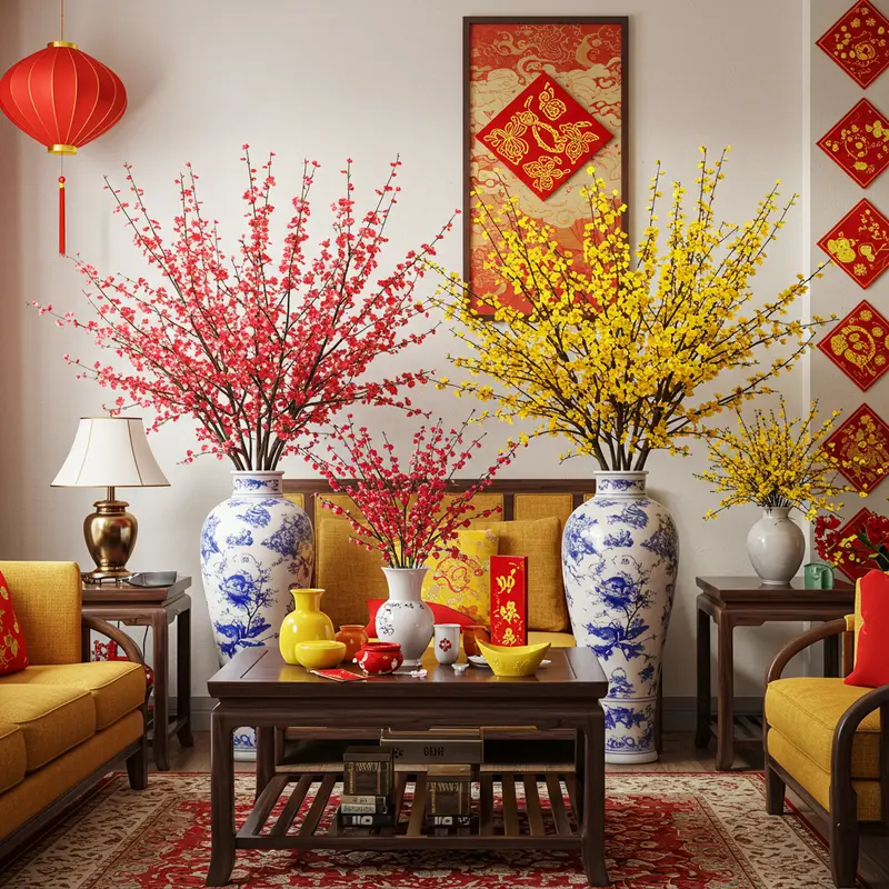 Hoa đào và mai vàng – sắc xuân rực rỡ, biểu tượng Tết ba miền.