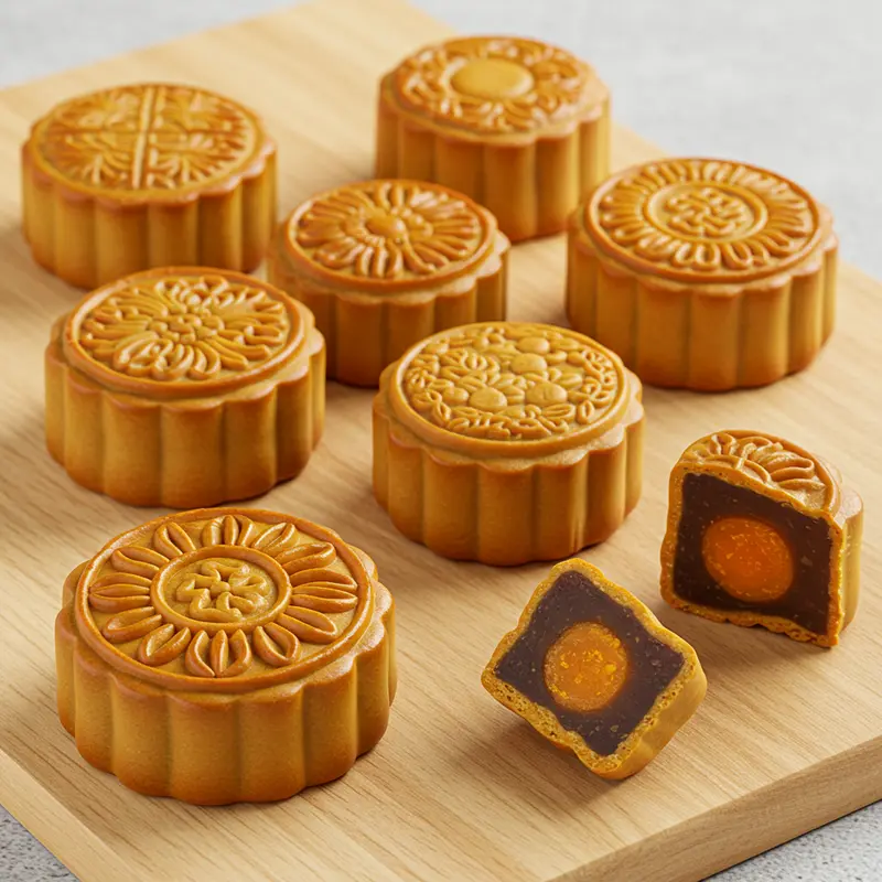 Nguyên liệu làm bánh trung thu mini được chuẩn bị đầy đủ và chính xác.