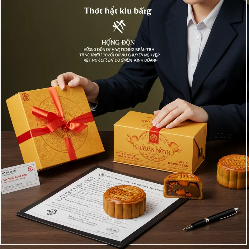 Hộp bánh trung thu cao cấp dùng làm quà tặng doanh nghiệp.