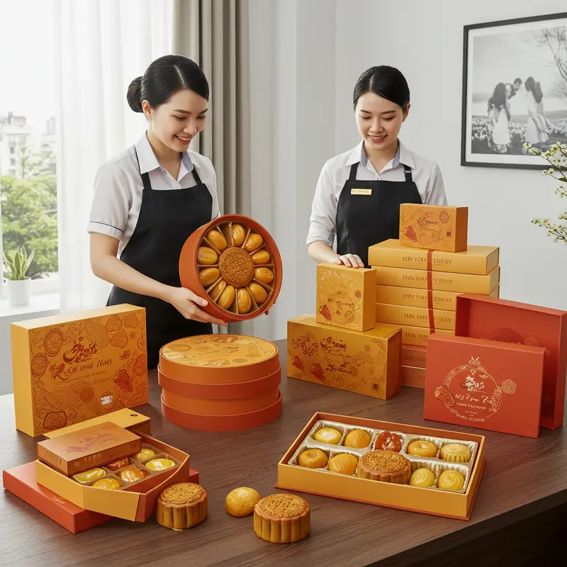 Hộp bánh Trung Thu sang trọng mang đậm giá trị truyền thống và ý nghĩa tri ân.