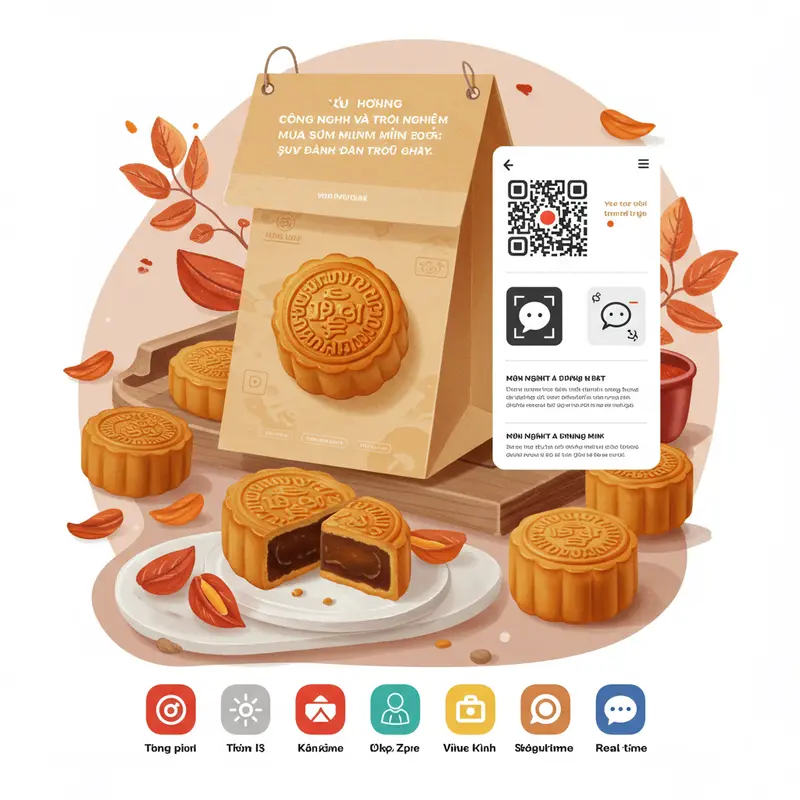 Bánh trung thu mini được trình bày đẹp mắt trên đĩa gỗ, làm nổi bật sự tinh tế và hấp dẫn.