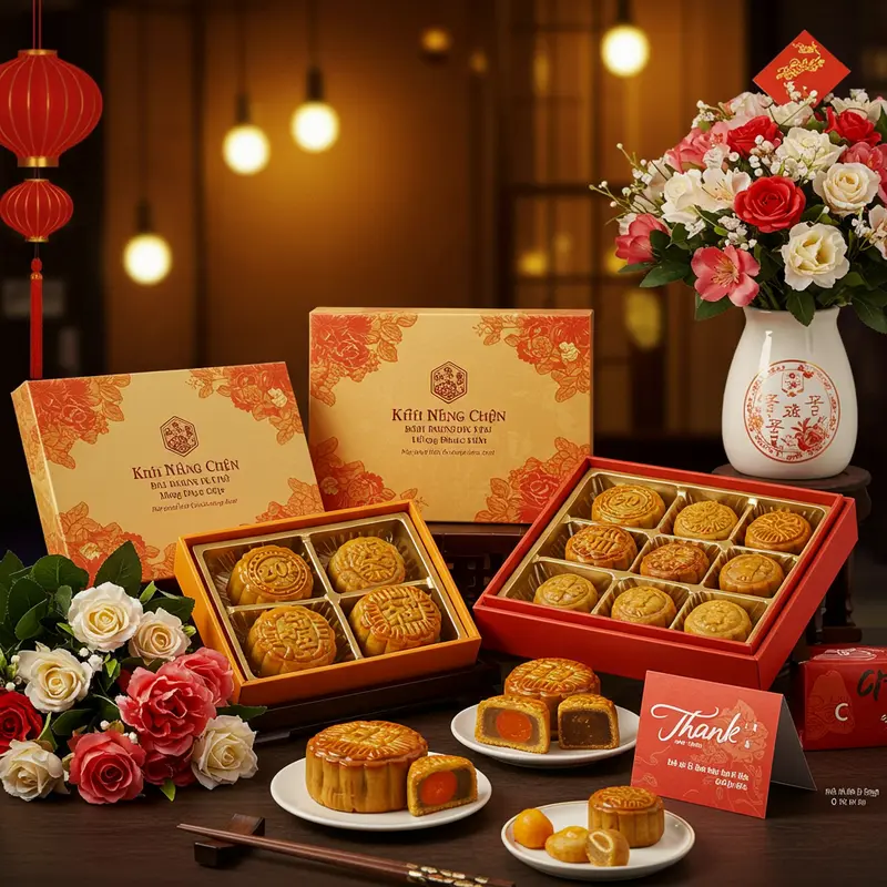 So sánh bánh trung thu 250g và 300g trên cùng khay.