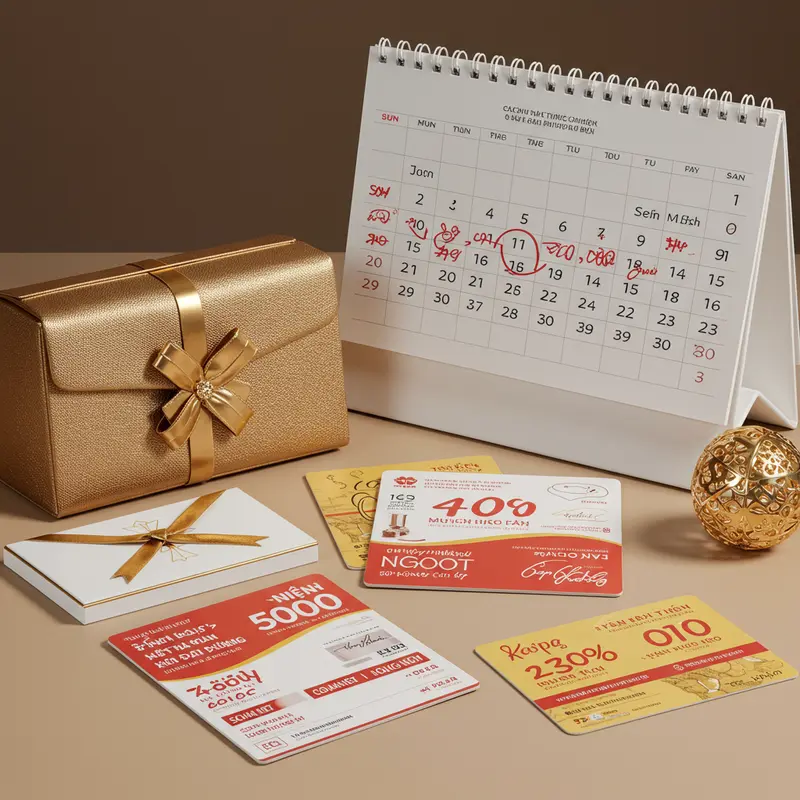 Bộ quà tặng cao cấp bày biện tinh tế, thể hiện sự chuẩn bị chu đáo khi đặt hàng sớm.