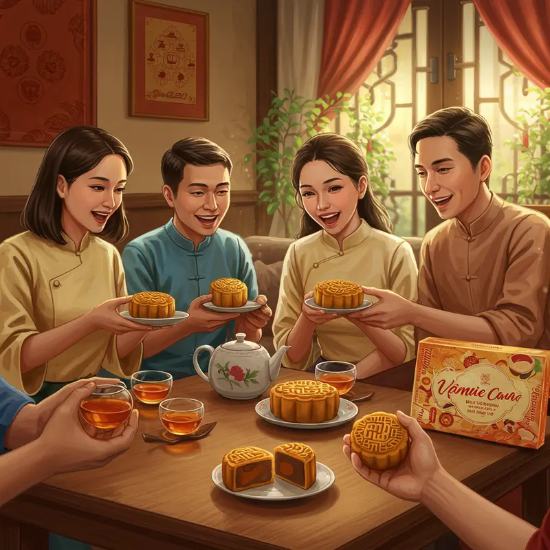 Bàn tiệc bánh Trung Thu cao cấp cho người ăn kiêng, ăn chay.