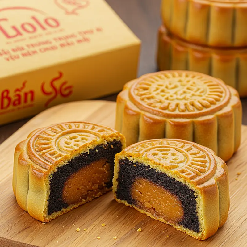 Bánh trung thu lava thật với nhân trứng chảy hấp dẫn và hộp quà sang trọng.