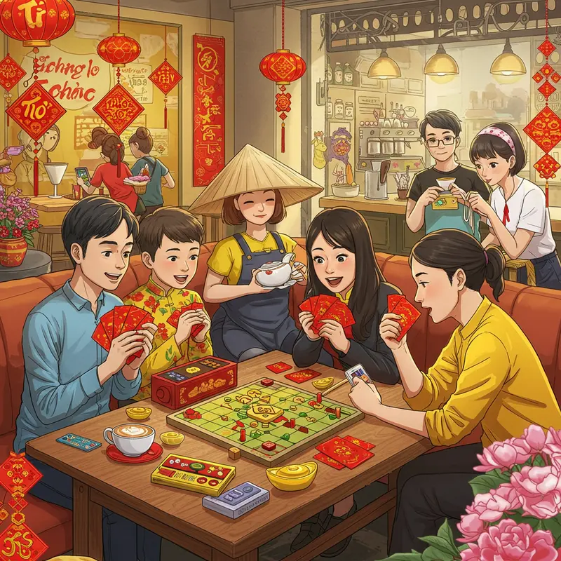 Gia đình Việt sum họp gói bánh chưng và trang trí nhà cửa đón Tết.