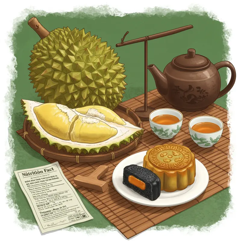 Bánh trung thu lava sầu riêng với lớp nhân tan chảy hấp dẫn.