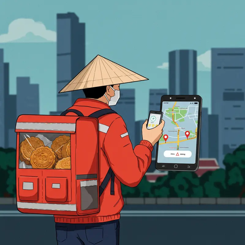 Bánh trung thu được đóng gói kỹ lưỡng chuẩn bị giao hàng.