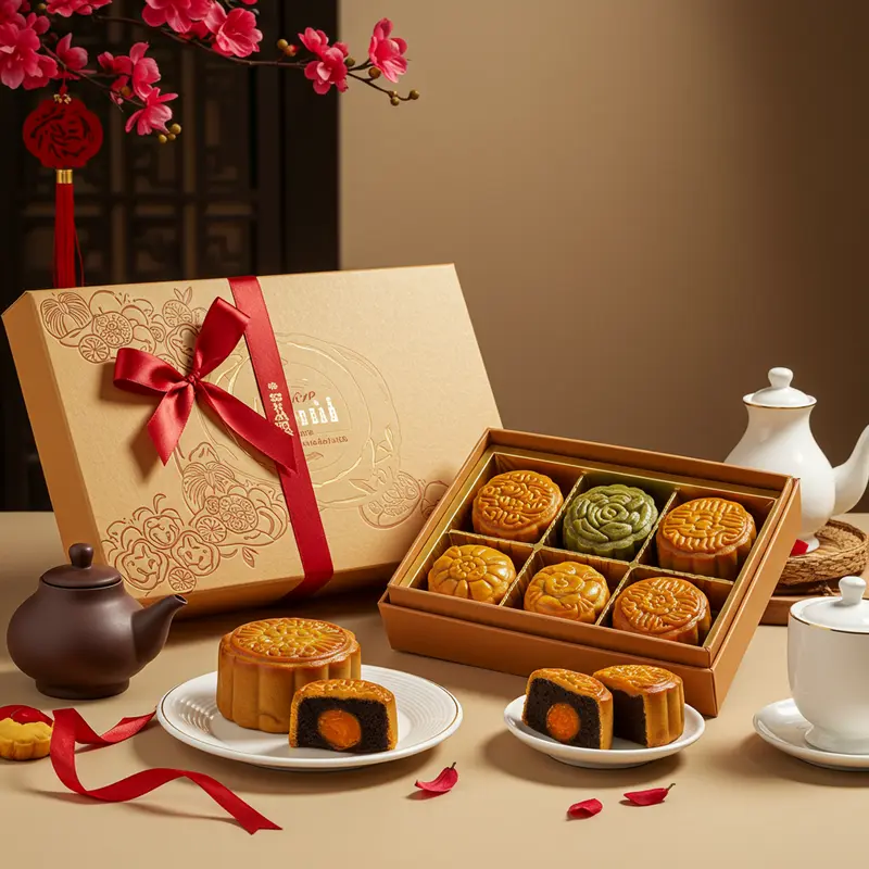 Bánh trung thu lava thật với nhân trứng chảy hấp dẫn và hộp quà sang trọng.