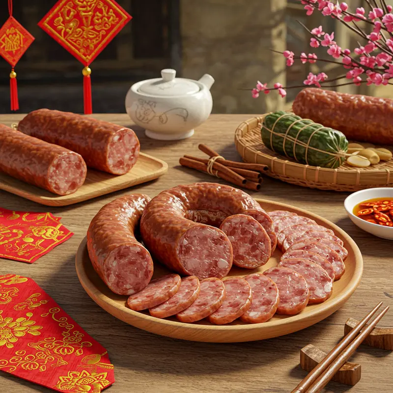 Giò lụa, chả quế, giò bò – những món đặc trưng không thể thiếu trên mâm cỗ Tết miền Bắc.