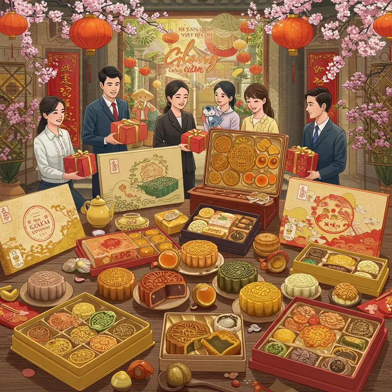 Sắc màu đa dạng của các loại nhân bánh trung thu truyền thống và hiện đại.