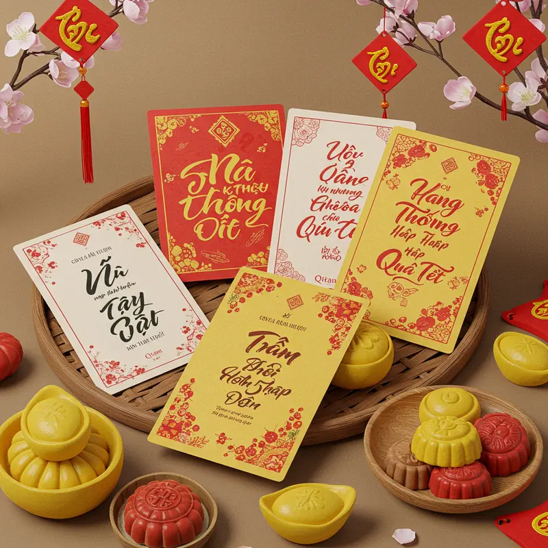 Hộp quà Tết được cá nhân hóa với logo doanh nghiệp và thông điệp tri ân.