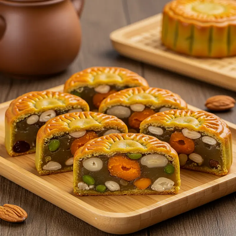 Bàn tiệc bánh Trung Thu cao cấp cho người ăn kiêng, ăn chay.