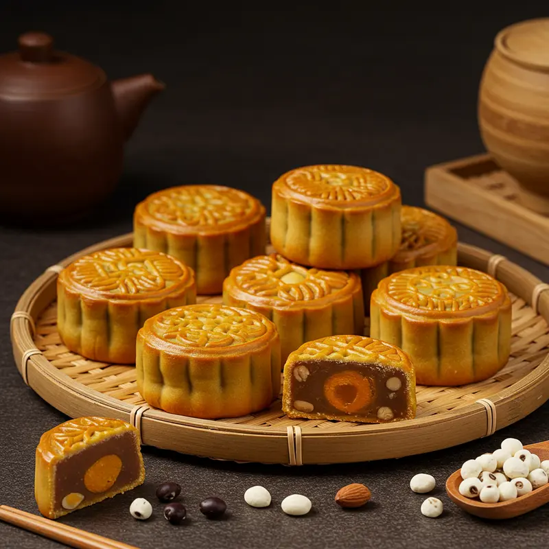 Người cao tuổi thưởng thức bánh Trung Thu ít đường trong không gian ấm áp.