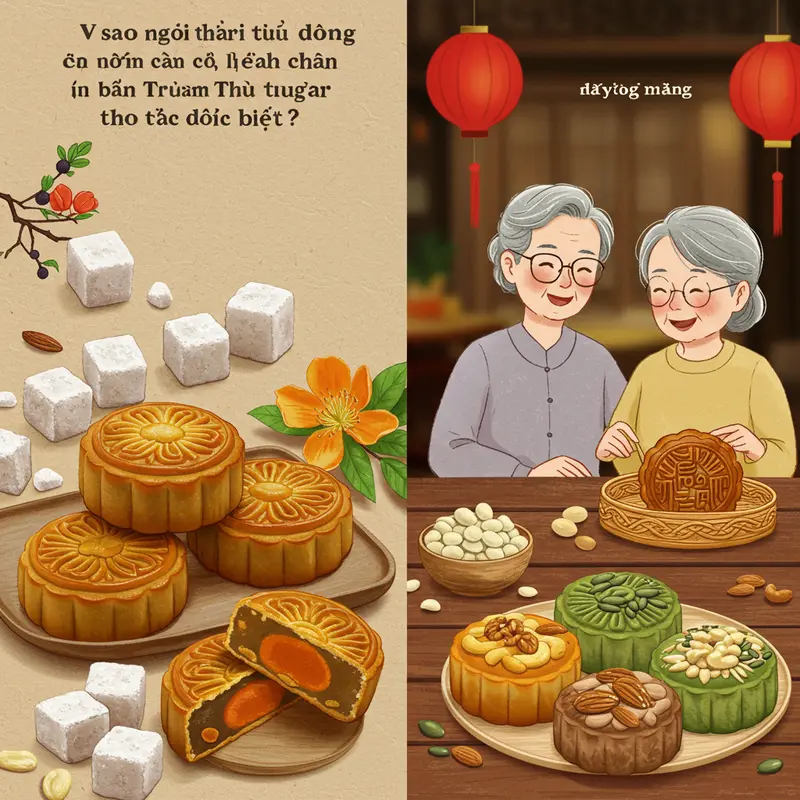 So sánh bánh Trung Thu truyền thống và loại tốt cho người tiểu đường.