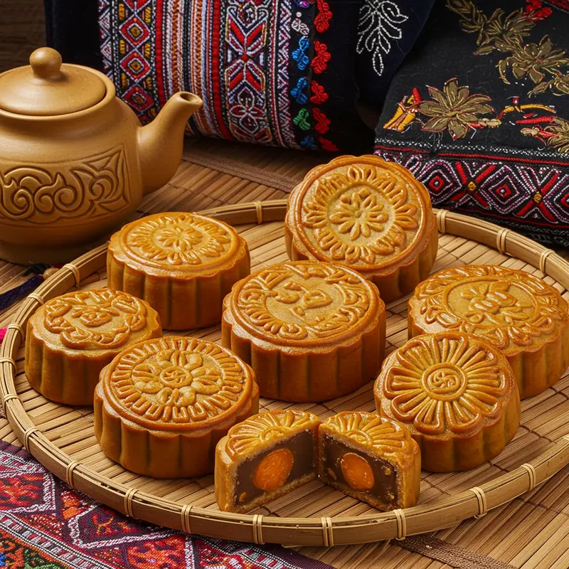 Nguyên liệu bản địa như hạt dẻ, quả rừng làm nên hương vị riêng của bánh Trung Thu Cao Bằng.