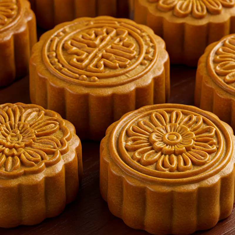 Bàn tay nghệ nhân tạo hình bánh trung thu truyền thống.