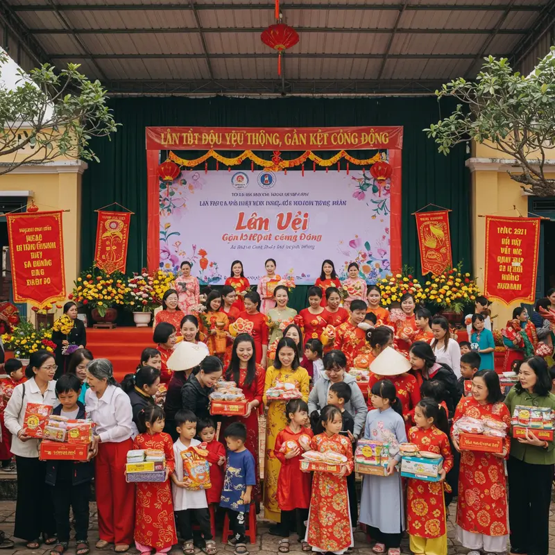 Gia đình Việt sum họp gói bánh chưng và trang trí nhà cửa đón Tết.