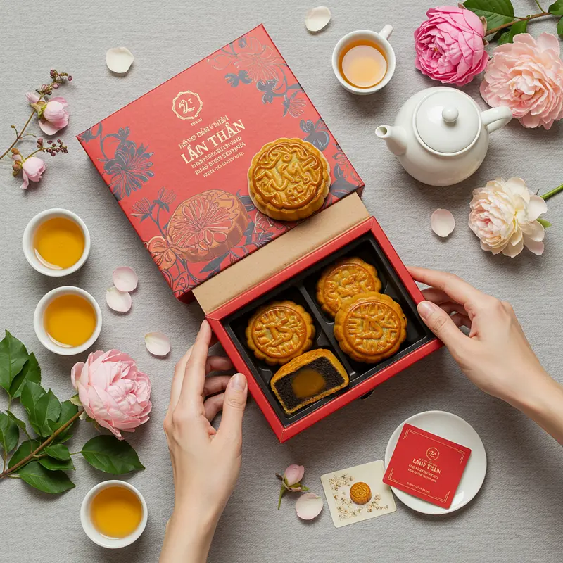 Bánh trung thu lava với lớp nhân chảy hấp dẫn, biểu tượng của sự sáng tạo hiện đại.