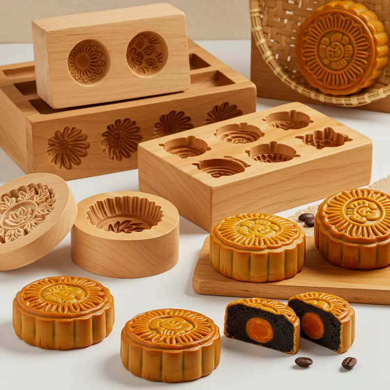 Khuôn bánh Trung Thu đa dạng với hoa văn sắc nét – yếu tố tạo hình đặc trưng cho bánh lava.