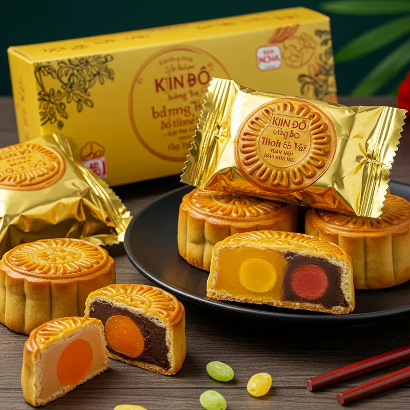 Bánh Trung Thu nhân ít đường và nguyên liệu tự nhiên, an toàn cho sức khoẻ.