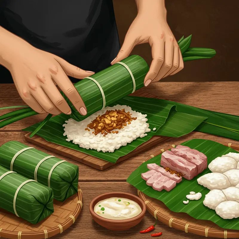 Bánh chưng, bánh tét – biểu tượng ẩm thực Tết Việt, thể hiện sự sum vầy và truyền thống.