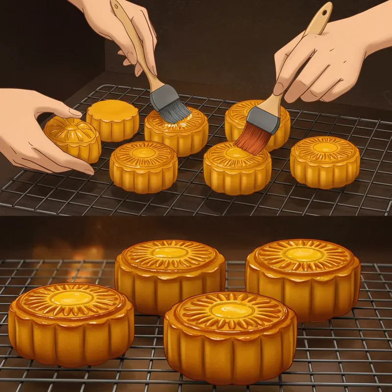 Bánh trung thu nhân lava với trứng muối chảy và socola chảy nổi bật về hương vị và kết cấu.