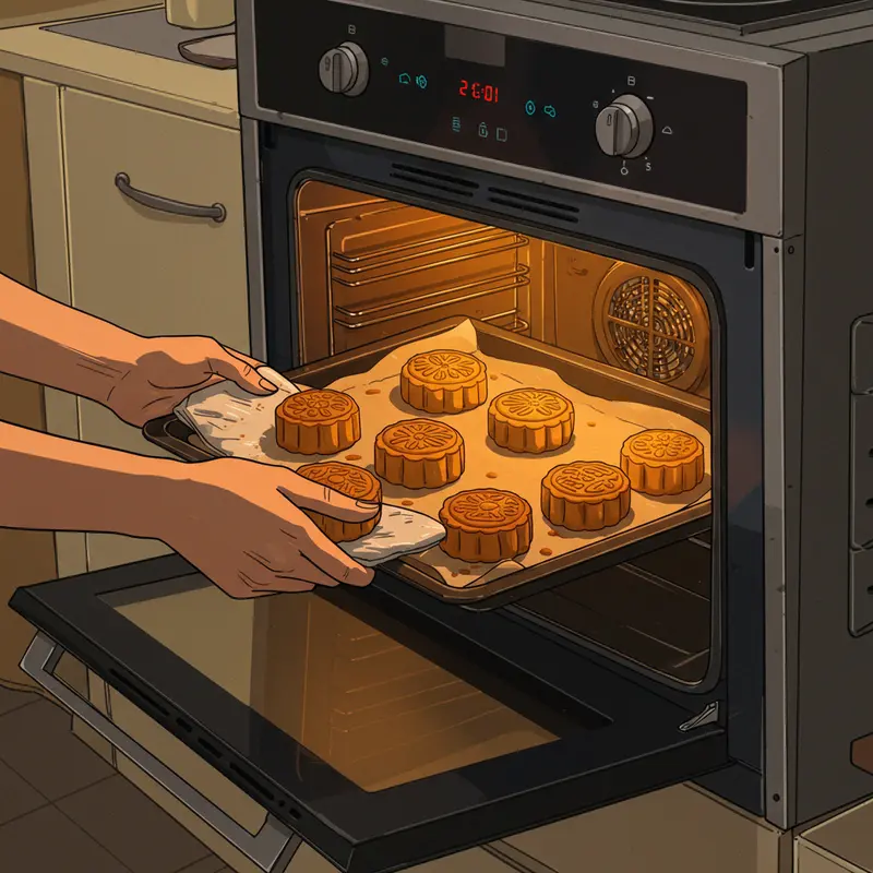 Cảnh tượng chợ truyền thống với bánh nướng Trung Thu và lồng đèn rực rỡ