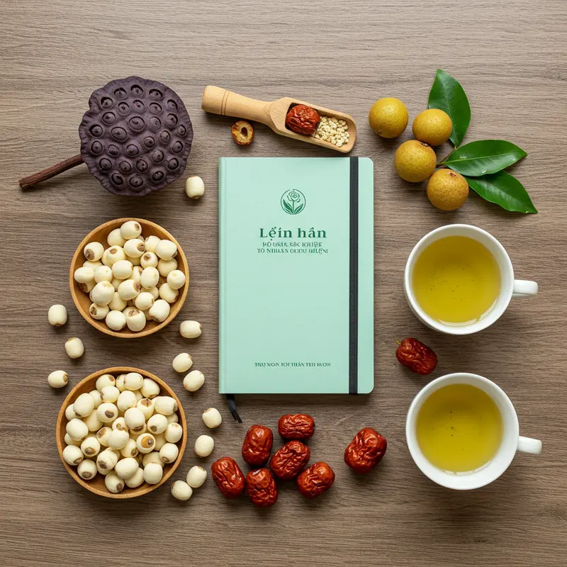 Hạt sen tươi trong bát gỗ truyền thống thể hiện sự thuần khiết của nguyên liệu tự nhiên