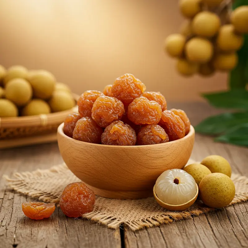 Hạt sen tươi trong bát gỗ truyền thống thể hiện sự thuần khiết của nguyên liệu tự nhiên