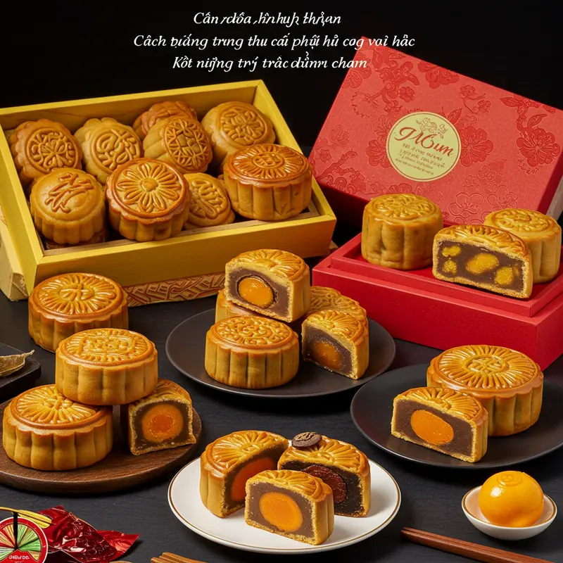 Hộp bánh trung thu cao cấp dùng làm quà tặng doanh nghiệp.