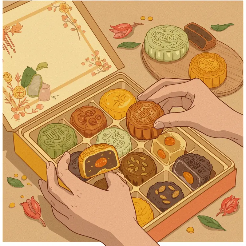 Gia đình sum vầy cùng thưởng thức bánh Trung Thu phổ thông.