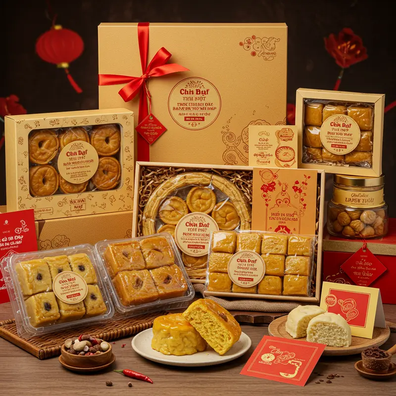 Bánh nướng vàng ươm và bánh dẻo trắng ngần với nhân đa dạng trên mâm cỗ Trung Thu.