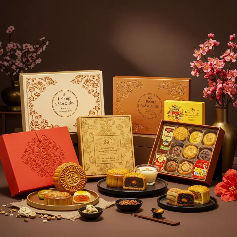 Bộ quà tặng cao cấp bày biện tinh tế, thể hiện sự chuẩn bị chu đáo khi đặt hàng sớm.