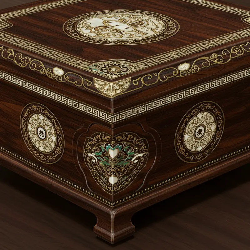 Nguồn gốc và giá trị văn hóa của hộp bánh trung thu gỗ.