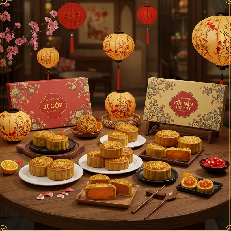 Bánh Trung Thu đa dạng với quà tặng ưu đãi khi đặt trước.