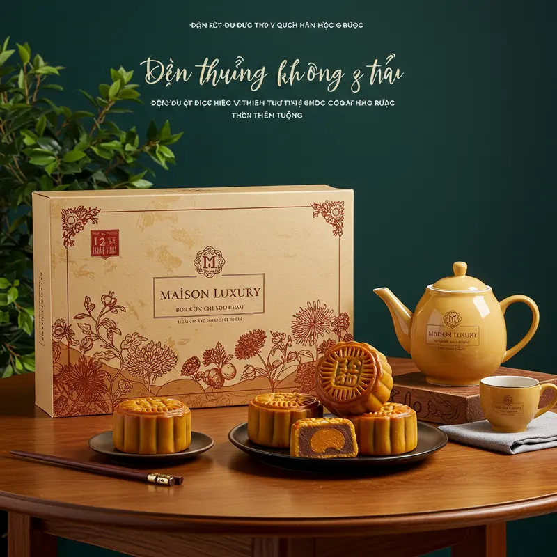 Hộp bánh Trung Thu được thiết kế cá nhân sáng tạo, mang dấu ấn riêng.