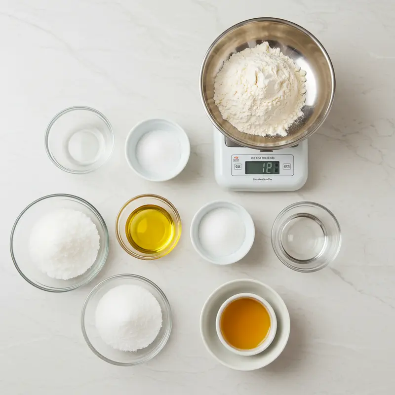 Nguyên liệu chuẩn bị làm vỏ bánh nướng mềm dẻo