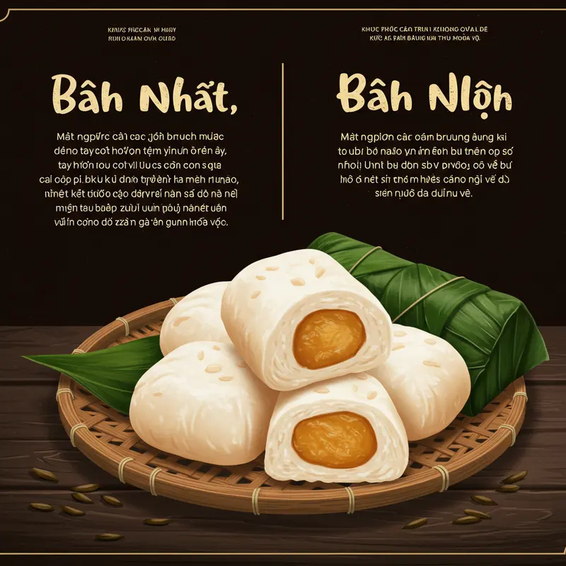 Những chiếc mochi với vỏ bị khô, nứt bên cạnh mochi có vỏ mềm mịn hoàn hảo.