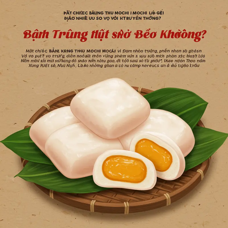 Bánh trung thu mochi với lớp vỏ dẻo mềm và nhân đa dạng hiện đại.