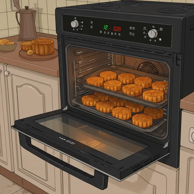 Hình ảnh mô tả lớp vỏ bánh Trung Thu bị nứt và các nguyên liệu đi kèm