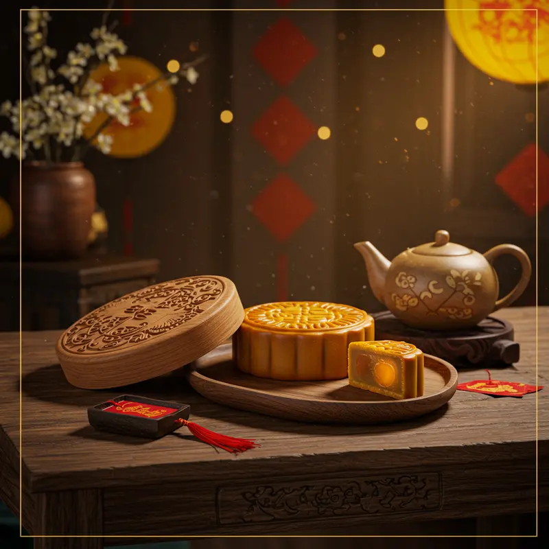 Nguồn gốc và giá trị văn hóa của hộp bánh trung thu gỗ.