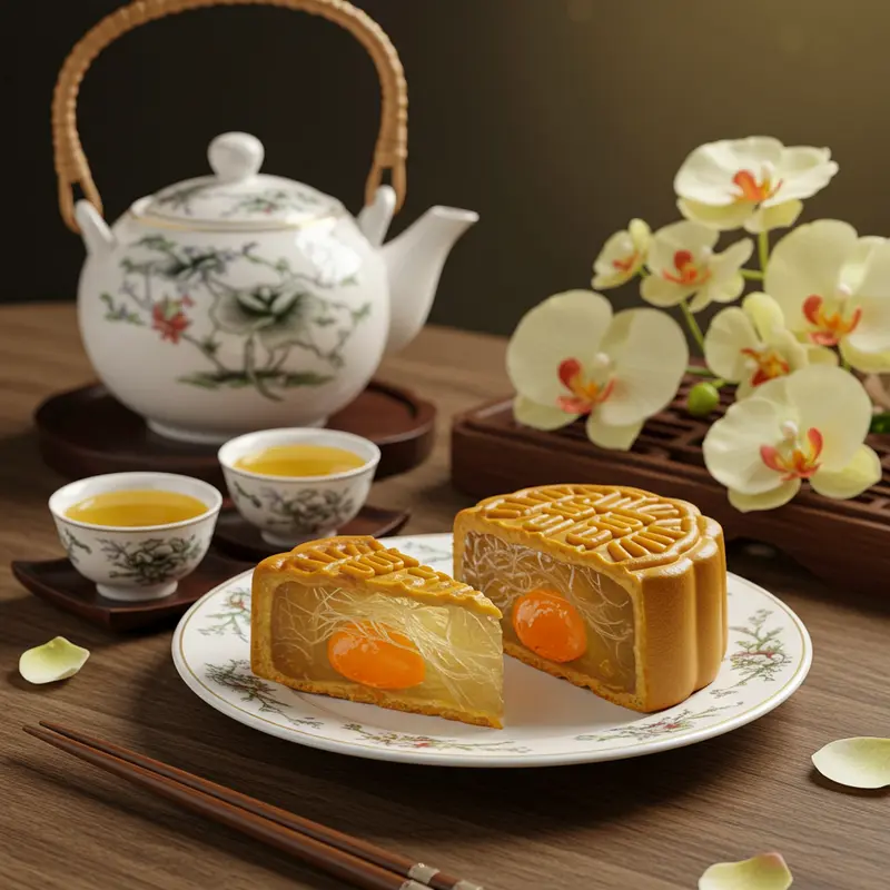 Bánh Trung Thu cao cấp với nhân yến sào, vi cá và bào ngư.