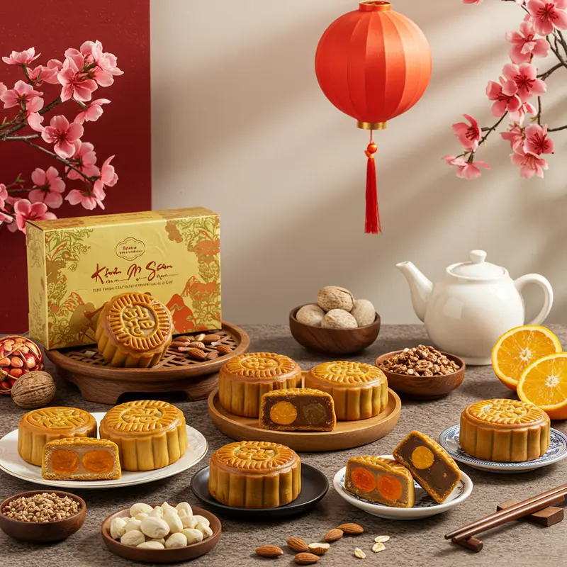 Bàn tiệc bánh Trung Thu cao cấp cho người ăn kiêng, ăn chay.