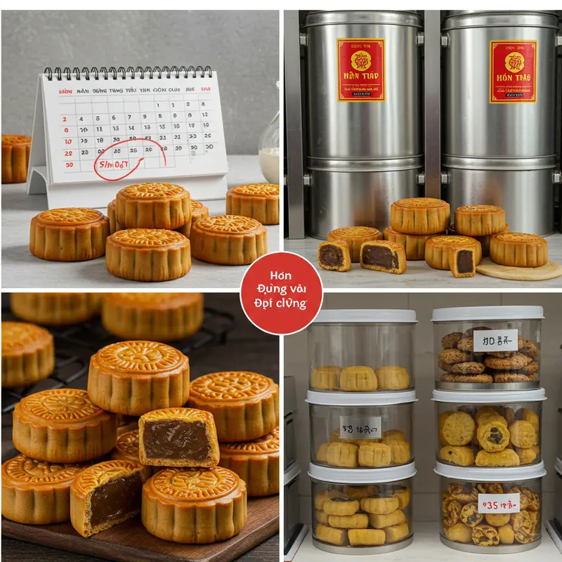 Bánh Trung Thu handmade có ngoại hình, màu sắc và mùi vị đặc trưng với nguyên liệu tươi mới.